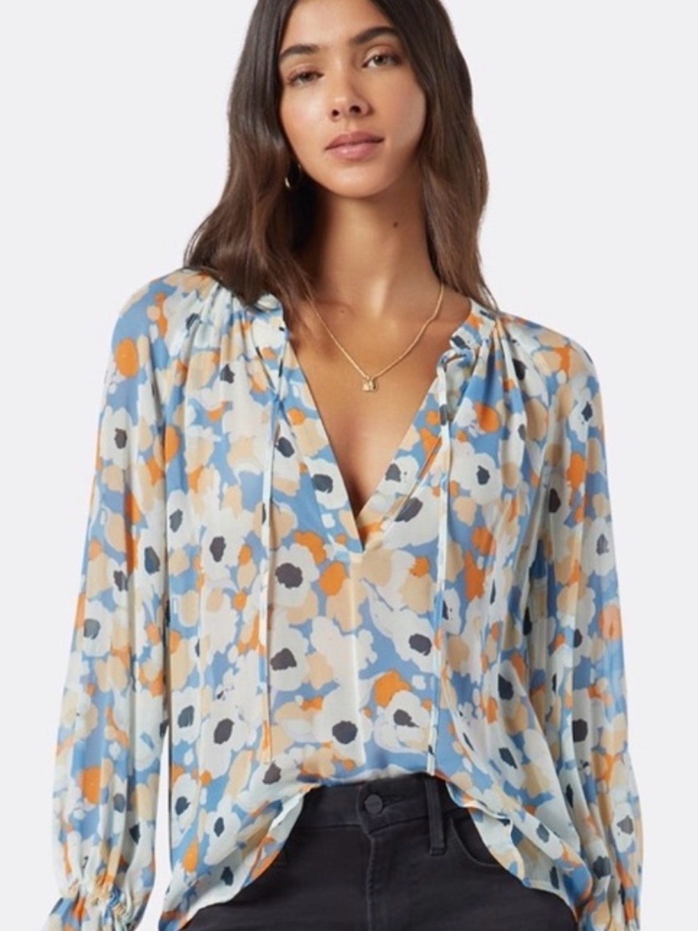 NWT $168 Joie Limited Edition Bohemian Floral Cottagecore Peasant Blouse Top